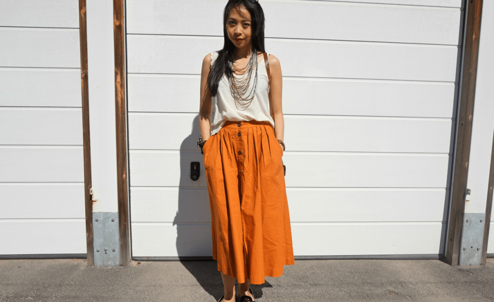 Camel Midi Skirt H&M